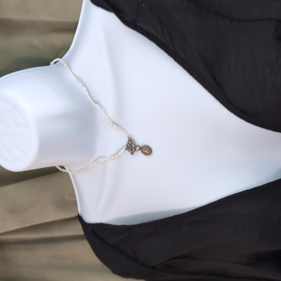 Vintage Mourning Dove & Pearl Medallion Necklace - Picture 2 of 7